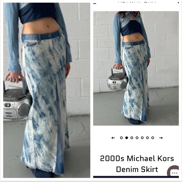 HOST PICK🎉🎊Michael Kors maxi denim skirt Tye dye - Picture 8 of 12